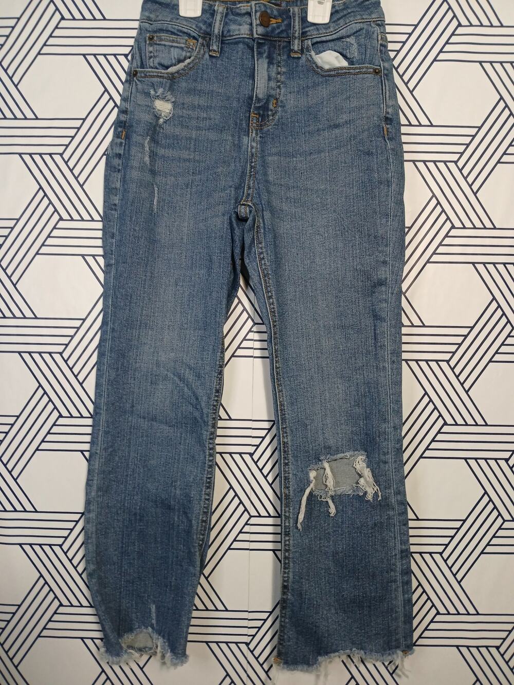 BDG Urban Outfitter Kick Flare High Rise Cropped Distressed Art Grunge